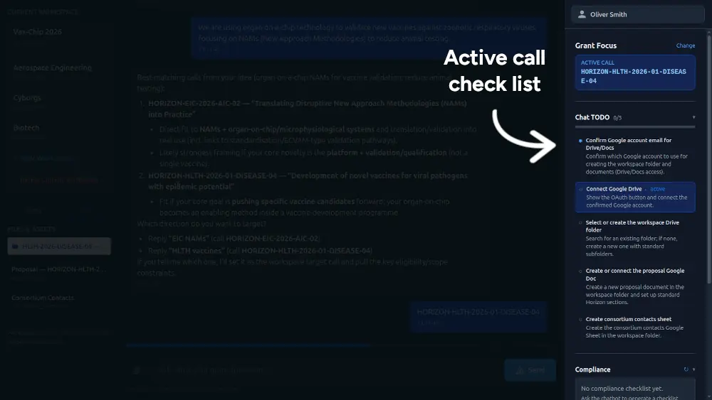 Checklist and folder structure